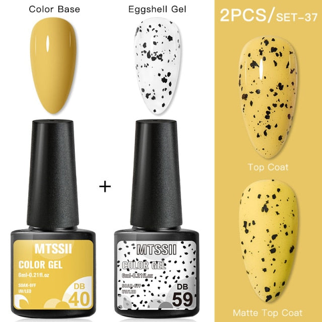 Mtssii Gel Nail Polish Quail Egg Effect Varnishes For Nails Art Eggshell Hybrid Design Base And Top Coat For Gel Polish 6ml