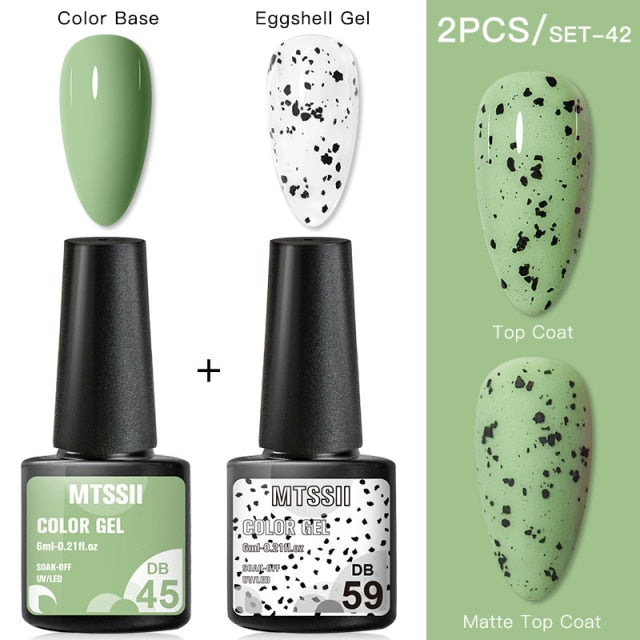 Mtssii Gel Nail Polish Quail Egg Effect Varnishes For Nails Art Eggshell Hybrid Design Base And Top Coat For Gel Polish 6ml