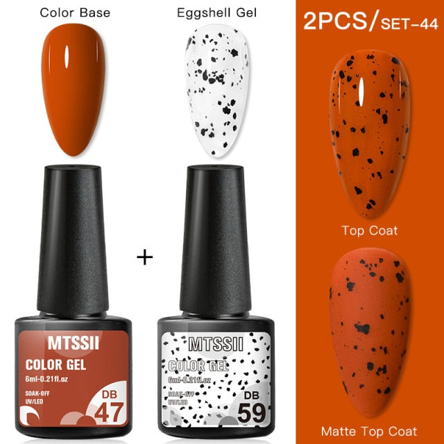 Mtssii Gel Nail Polish Quail Egg Effect Varnishes For Nails Art Eggshell Hybrid Design Base And Top Coat For Gel Polish 6ml