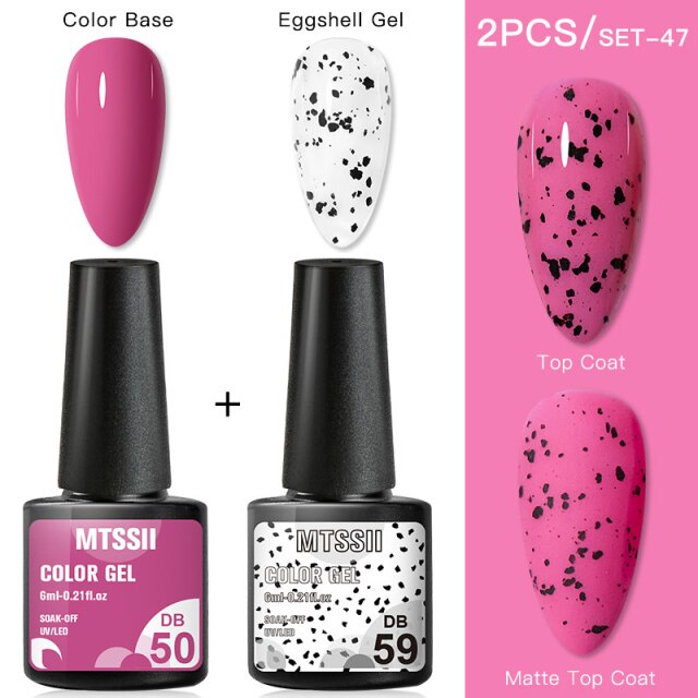 Mtssii Gel Nail Polish Quail Egg Effect Varnishes For Nails Art Eggshell Hybrid Design Base And Top Coat For Gel Polish 6ml
