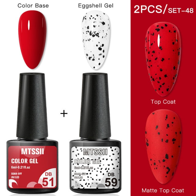 Mtssii Gel Nail Polish Quail Egg Effect Varnishes For Nails Art Eggshell Hybrid Design Base And Top Coat For Gel Polish 6ml