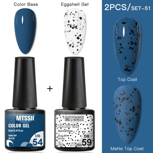 Mtssii Gel Nail Polish Quail Egg Effect Varnishes For Nails Art Eggshell Hybrid Design Base And Top Coat For Gel Polish 6ml