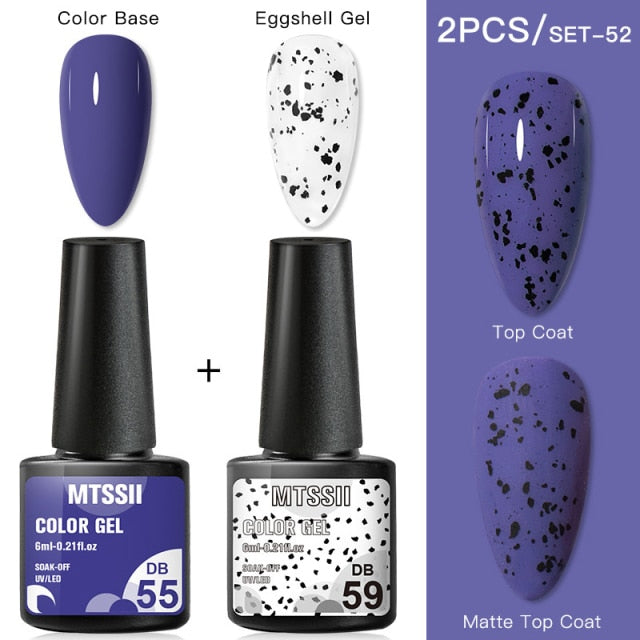 Mtssii Gel Nail Polish Quail Egg Effect Varnishes For Nails Art Eggshell Hybrid Design Base And Top Coat For Gel Polish 6ml