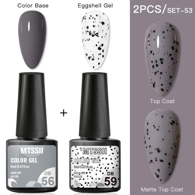 Mtssii Gel Nail Polish Quail Egg Effect Varnishes For Nails Art Eggshell Hybrid Design Base And Top Coat For Gel Polish 6ml