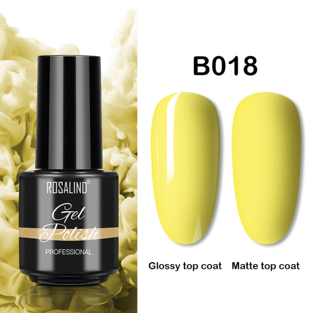 ROSALIND Gel Nail Polish of 7ml Purple Series Semi Permanent Gel Varnishes For Nail Art Need Base And Top Soak Off LED/UV Lamp