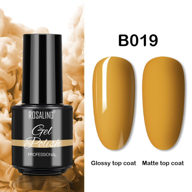 ROSALIND Gel Nail Polish of 7ml Purple Series Semi Permanent Gel Varnishes For Nail Art Need Base And Top Soak Off LED/UV Lamp