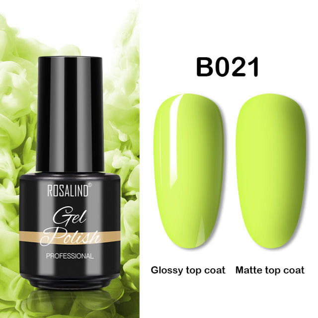 ROSALIND Gel Nail Polish of 7ml Purple Series Semi Permanent Gel Varnishes For Nail Art Need Base And Top Soak Off LED/UV Lamp