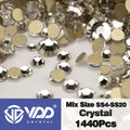 VDD SS4-SS20 Mix Size Clear Crystal Non HotFix Gold FlatBack Rhinestones Decorations DIY Glitter Stones 3D Nail Art Accessories
