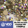 VDD SS4-SS20 Mix Size Clear Crystal Non HotFix Gold FlatBack Rhinestones Decorations DIY Glitter Stones 3D Nail Art Accessories