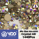 VDD SS4-SS20 Mix Size Clear Crystal Non HotFix Gold FlatBack Rhinestones Decorations DIY Glitter Stones 3D Nail Art Accessories