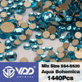 VDD SS4-SS20 Mix Size Clear Crystal Non HotFix Gold FlatBack Rhinestones Decorations DIY Glitter Stones 3D Nail Art Accessories