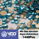 VDD SS4-SS20 Mix Size Clear Crystal Non HotFix Gold FlatBack Rhinestones Decorations DIY Glitter Stones 3D Nail Art Accessories