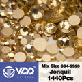 VDD SS4-SS20 Mix Size Clear Crystal Non HotFix Gold FlatBack Rhinestones Decorations DIY Glitter Stones 3D Nail Art Accessories