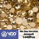 VDD SS4-SS20 Mix Size Clear Crystal Non HotFix Gold FlatBack Rhinestones Decorations DIY Glitter Stones 3D Nail Art Accessories