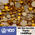 VDD SS4-SS20 Mix Size Clear Crystal Non HotFix Gold FlatBack Rhinestones Decorations DIY Glitter Stones 3D Nail Art Accessories