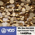 VDD SS4-SS20 Mix Size Clear Crystal Non HotFix Gold FlatBack Rhinestones Decorations DIY Glitter Stones 3D Nail Art Accessories