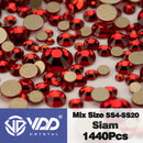 VDD SS4-SS20 Mix Size Clear Crystal Non HotFix Gold FlatBack Rhinestones Decorations DIY Glitter Stones 3D Nail Art Accessories