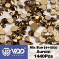 VDD SS4-SS20 Mix Size Clear Crystal Non HotFix Gold FlatBack Rhinestones Decorations DIY Glitter Stones 3D Nail Art Accessories