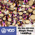 VDD SS4-SS20 Mix Size Clear Crystal Non HotFix Gold FlatBack Rhinestones Decorations DIY Glitter Stones 3D Nail Art Accessories