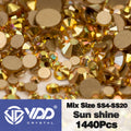 VDD SS4-SS20 Mix Size Clear Crystal Non HotFix Gold FlatBack Rhinestones Decorations DIY Glitter Stones 3D Nail Art Accessories