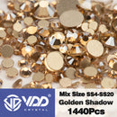 VDD SS4-SS20 Mix Size Clear Crystal Non HotFix Gold FlatBack Rhinestones Decorations DIY Glitter Stones 3D Nail Art Accessories