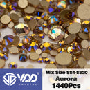 VDD SS4-SS20 Mix Size Clear Crystal Non HotFix Gold FlatBack Rhinestones Decorations DIY Glitter Stones 3D Nail Art Accessories