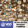 VDD SS4-SS20 Mix Size Clear Crystal Non HotFix Gold FlatBack Rhinestones Decorations DIY Glitter Stones 3D Nail Art Accessories