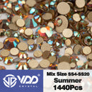 VDD SS4-SS20 Mix Size Clear Crystal Non HotFix Gold FlatBack Rhinestones Decorations DIY Glitter Stones 3D Nail Art Accessories