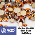 VDD SS4-SS20 Mix Size Clear Crystal Non HotFix Gold FlatBack Rhinestones Decorations DIY Glitter Stones 3D Nail Art Accessories