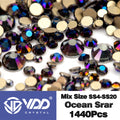 VDD SS4-SS20 Mix Size Clear Crystal Non HotFix Gold FlatBack Rhinestones Decorations DIY Glitter Stones 3D Nail Art Accessories