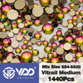 VDD SS4-SS20 Mix Size Clear Crystal Non HotFix Gold FlatBack Rhinestones Decorations DIY Glitter Stones 3D Nail Art Accessories