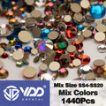 VDD SS4-SS20 Mix Size Clear Crystal Non HotFix Gold FlatBack Rhinestones Decorations DIY Glitter Stones 3D Nail Art Accessories