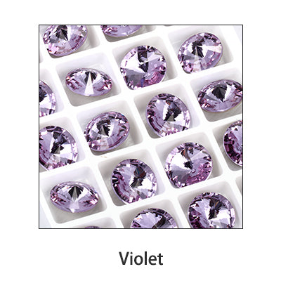 New Rivoli Fancy Stones Crystal Glass Rhinestones Claw Loose Beads With Silver Plating For Garment Applique Jewelry Decoration