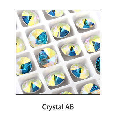 New Rivoli Fancy Stones Crystal Glass Rhinestones Claw Loose Beads With Silver Plating For Garment Applique Jewelry Decoration