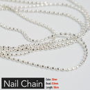 Nail Chain 0.8mm/1.0mm/50cm Rose Gold Silver Pixie Stone Decorations Accessory Metal Steel Ball Chain Nail Art Jewelry