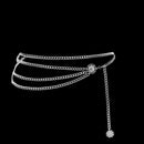 Women Fashion Belt Hip High Waist Gold Silver Narrow Metal Chain Chunky Fringes Crystal Diamond Waist Chain