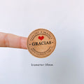 100PCS/lot Kraft Gracias Spanish Thank You labels Stickers Handmade Package Envelope Seal Label Scrapbooking Stationery Sticker