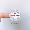 100PCS/lot Kraft Gracias Spanish Thank You labels Stickers Handmade Package Envelope Seal Label Scrapbooking Stationery Sticker