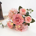 Artificial Flowers Retro Silk Rose Bouquet Hydrangea Peony Vintage Bride Holding Fake Flower Home Wedding Decoration Accessories