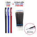 3+20Pcs/Set Gel Pens Refill Set Black Blue Red ink ballpoint pen Bullet tip 0.5mm journal writing school supplies Stationery