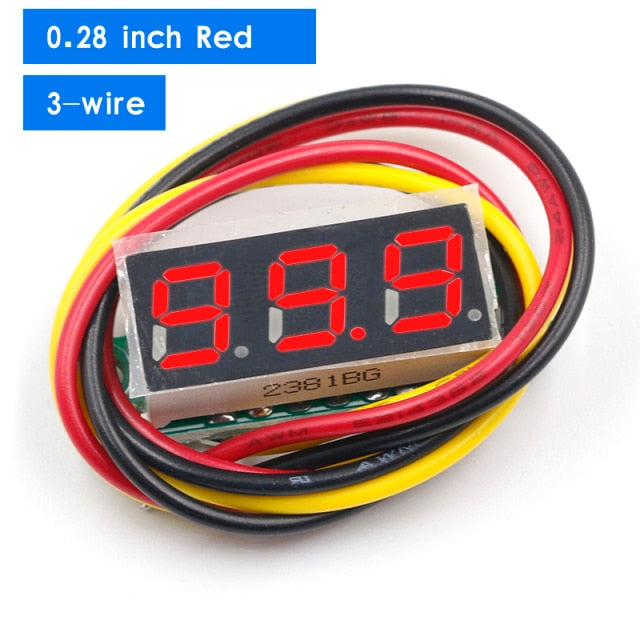 0.28 inch DC 0-100V 3-Wire Mini Gauge voltage meter Voltmeter LED Display Digital Panel Voltmeter Meter Detector Monitor Tools