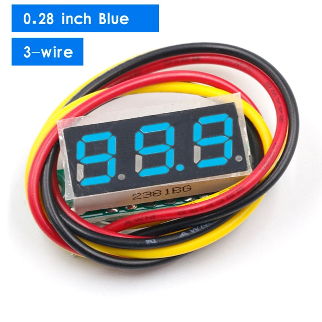 0.28 inch DC 0-100V 3-Wire Mini Gauge voltage meter Voltmeter LED Display Digital Panel Voltmeter Meter Detector Monitor Tools