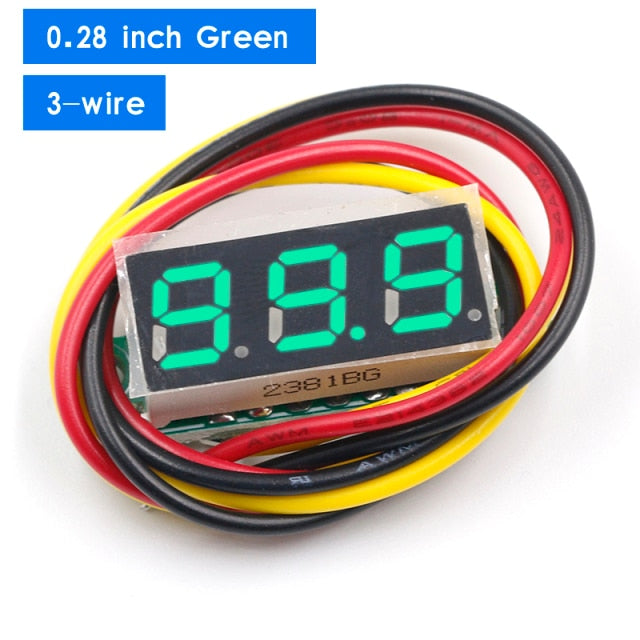 0.28 inch DC 0-100V 3-Wire Mini Gauge voltage meter Voltmeter LED Display Digital Panel Voltmeter Meter Detector Monitor Tools
