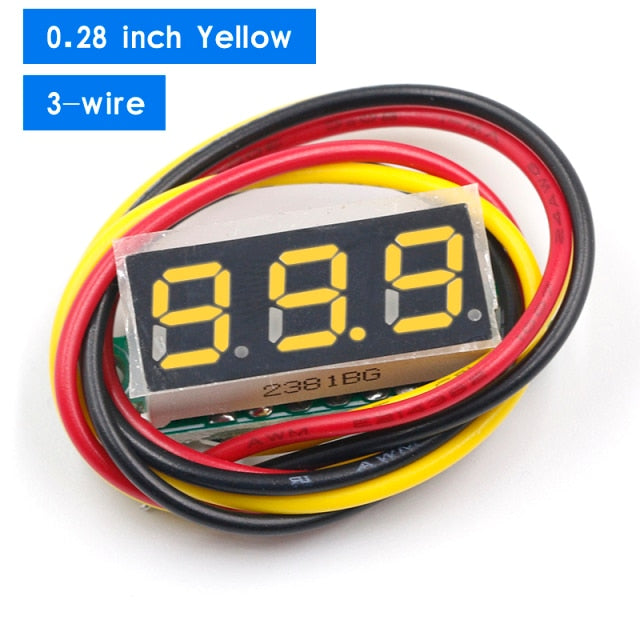 0.28 inch DC 0-100V 3-Wire Mini Gauge voltage meter Voltmeter LED Display Digital Panel Voltmeter Meter Detector Monitor Tools