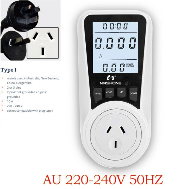 Digital Wattmeter AC Power Meter Electricy consumption Energy Meter EU Plug Socket Power Kilowatt Wattage Electricity Meter