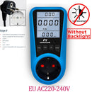 Digital Wattmeter AC Power Meter Electricy consumption Energy Meter EU Plug Socket Power Kilowatt Wattage Electricity Meter