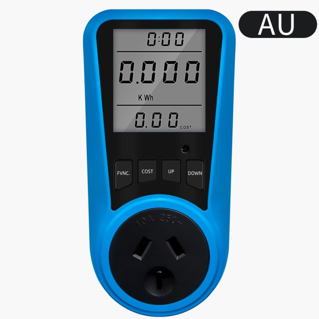 EU Plug Socket Digital Current Meter Voltmeter AC Power Meter Time Watt Power Energy Tester Wattmeter US UK AU FR BR IT Plug