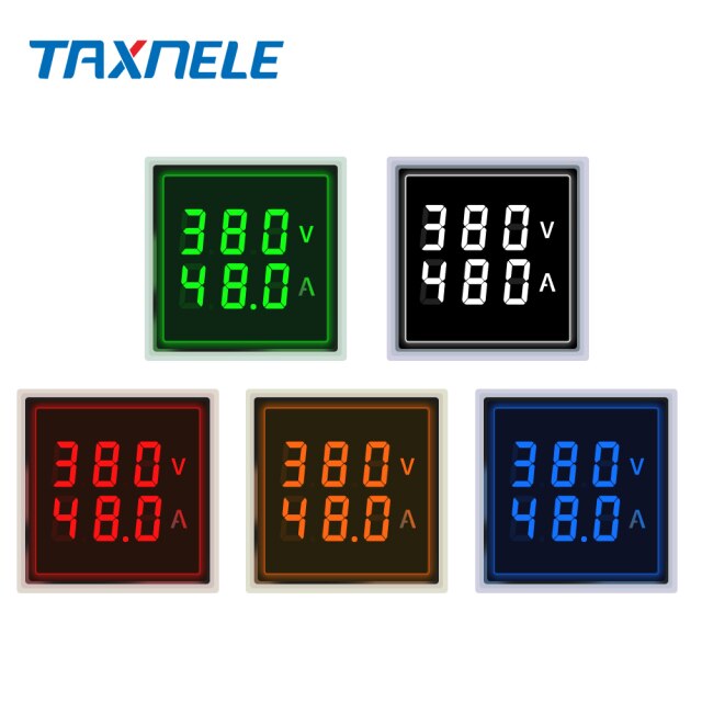 AC 60-500V 0-100A  LED Digital Voltmeter Ammeter Hertz HZ   Signal Lights 220V Voltage Current Meter  Volt Amp Tester Detector