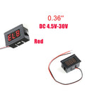 Mini Digital Voltmeter Tester DC 4.5V to 30V Digital Voltmeter Voltage Panel Meter Red/Blue/Green Electromobile Motorcycle Car