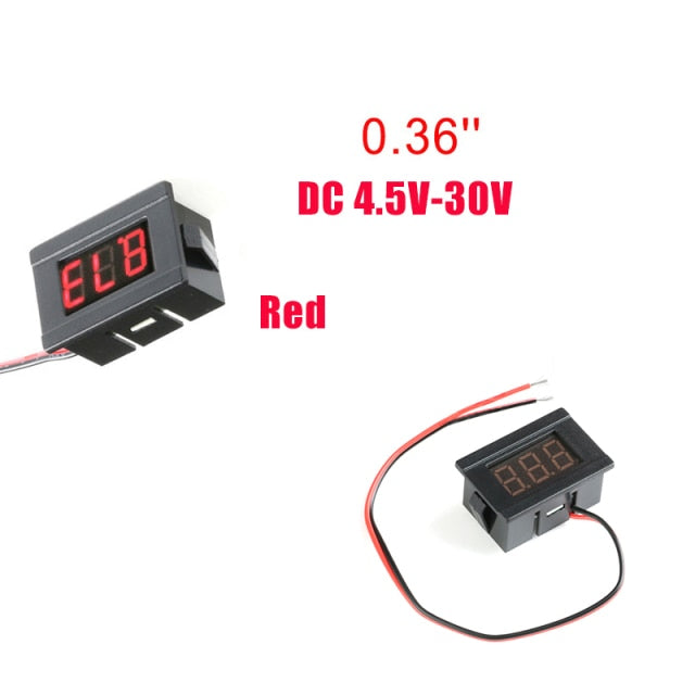 Mini Digital Voltmeter Tester DC 4.5V to 30V Digital Voltmeter Voltage Panel Meter Red/Blue/Green Electromobile Motorcycle Car